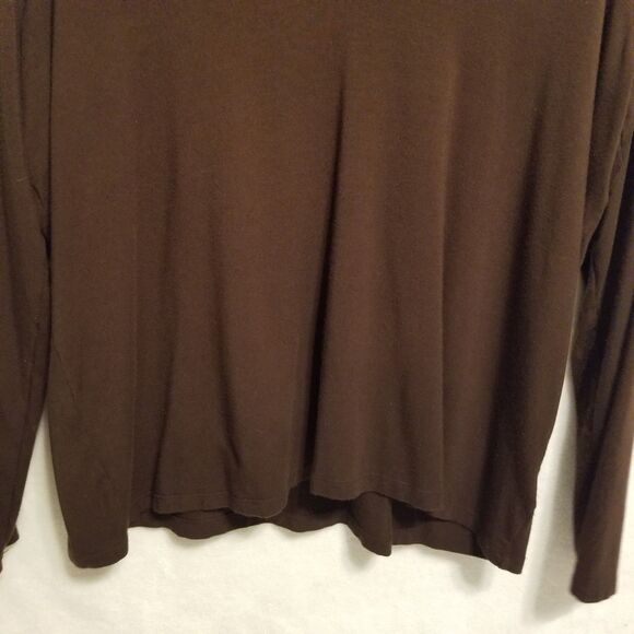 Lauren Ralph Lauren 2X Top Pleated V-neck Jersey Business Casual Preppy Office - Picture 3 of 8